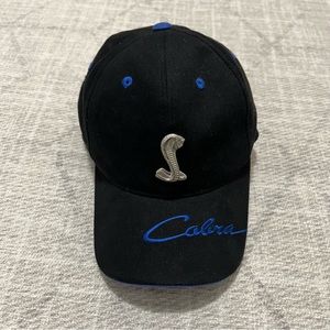 The Ford Collection Metal Cobra Logo Men’s Black Adjustable Strapback Hat